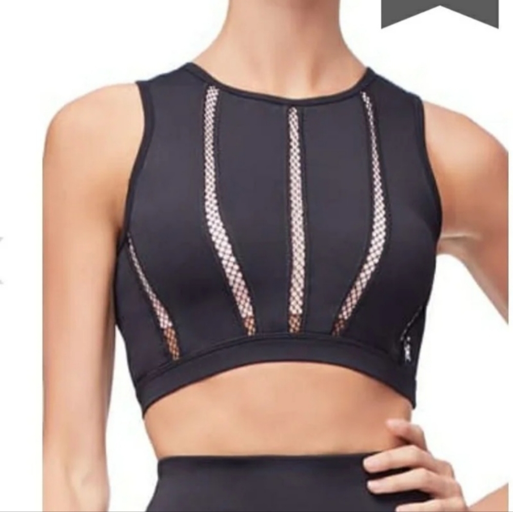 Good American Curve Sculpt Mesh Crop Top